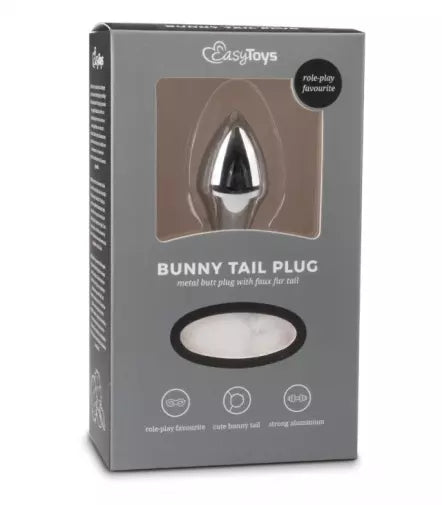 Plug Metálico Cola de Conejo Blanco- Salvaje Sex Store - Salvaje Sex Store-sex-shop-bogota