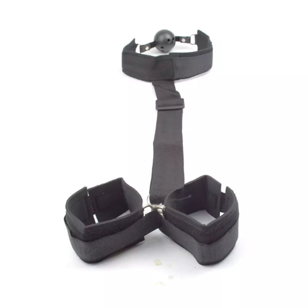 Ball Gag con Esposas Borat Negro DisTrisex - Salvaje Sex Store - Salvaje Sex Store-sex-shop-bogota