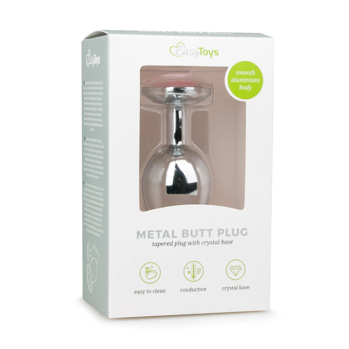 Plug Anal Talla M con Joya Rosada Acero- Salvaje Sex Store
