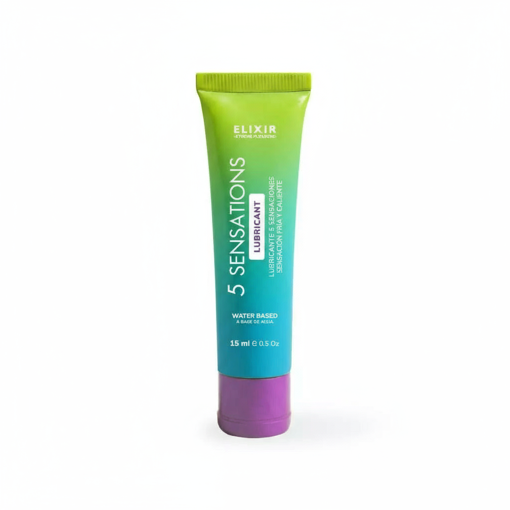 Lubricante 5 Sensaciones frío caliente fondo blanco - Sex shop Bogotá Salvaje