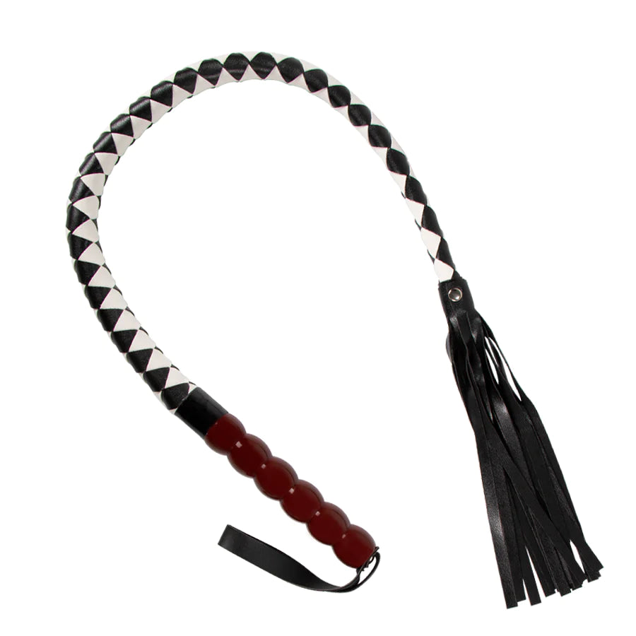 Látigo En Cuero Mahogany Blanco Negro - Salvaje Sex Store-sex-shop-bogota