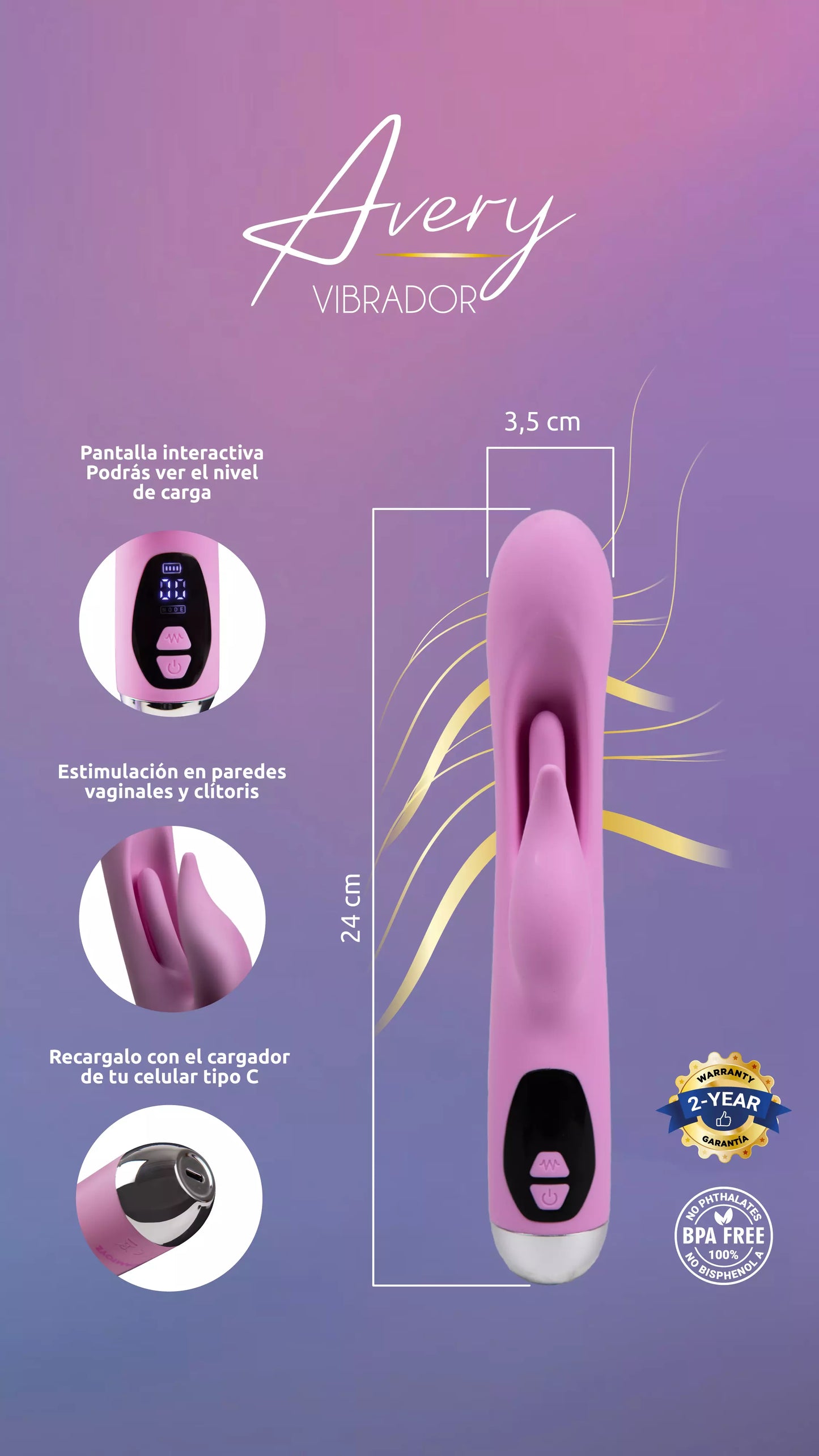Vibrador Avery: La Elegancia de la Estimulación Dual y el Éxtasis de la Seda 💎