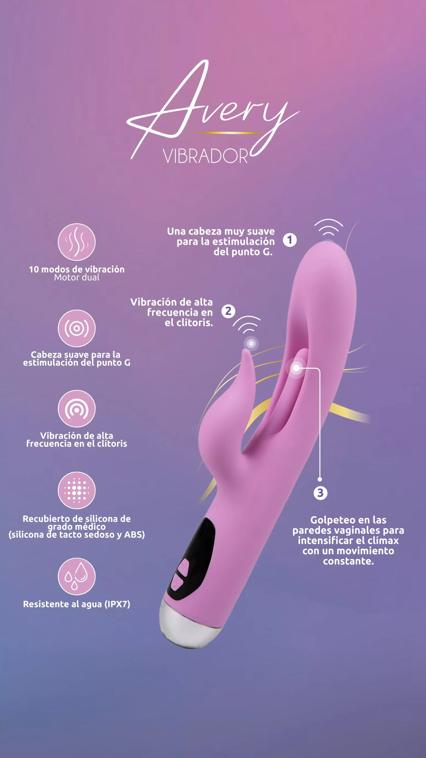 Vibrador Avery: La Elegancia de la Estimulación Dual y el Éxtasis de la Seda 💎