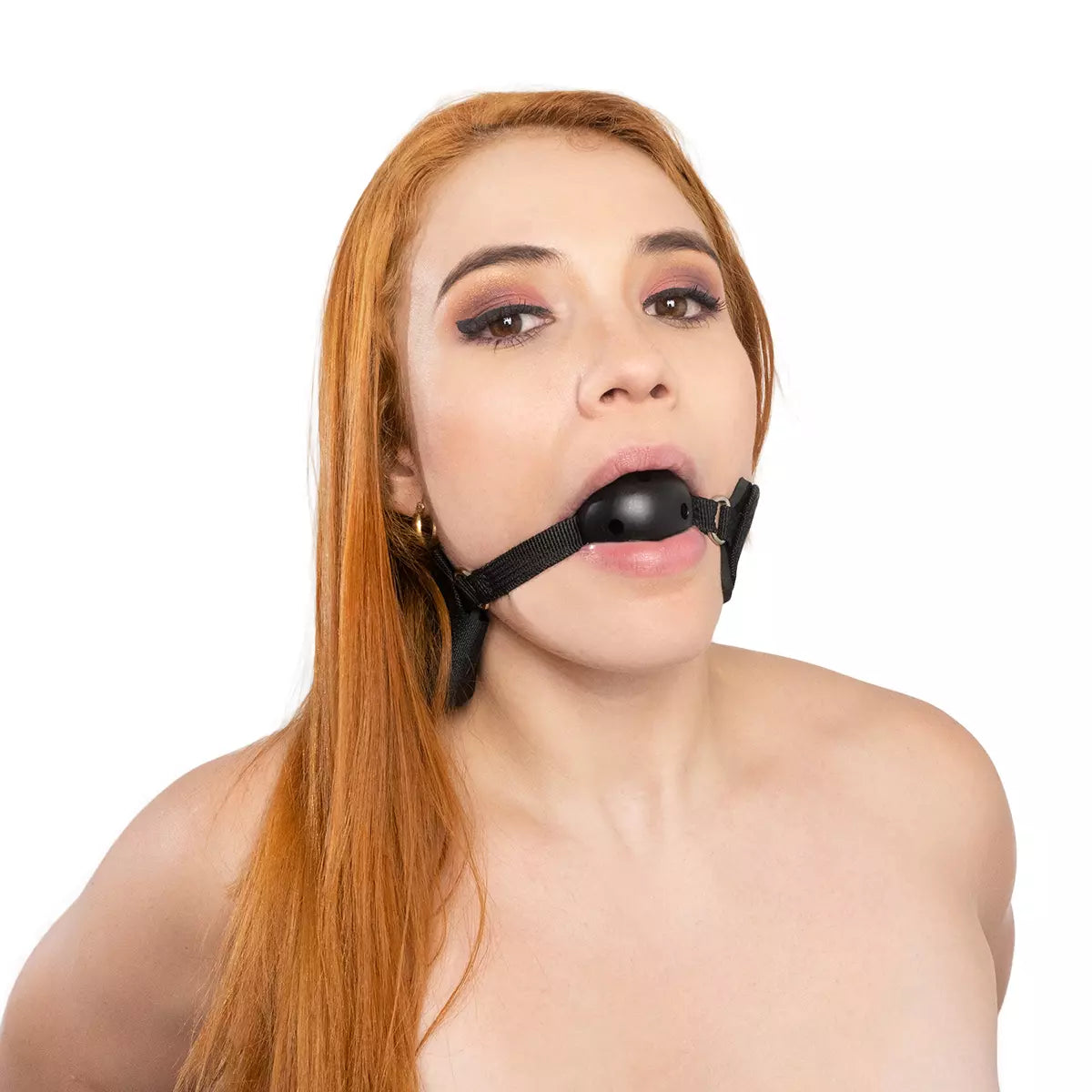 Ball Gag con Esposas Borat Negro-Esposas-Mordaza