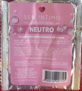 Lubricante Neutro Con Aloe Vera x 5ml