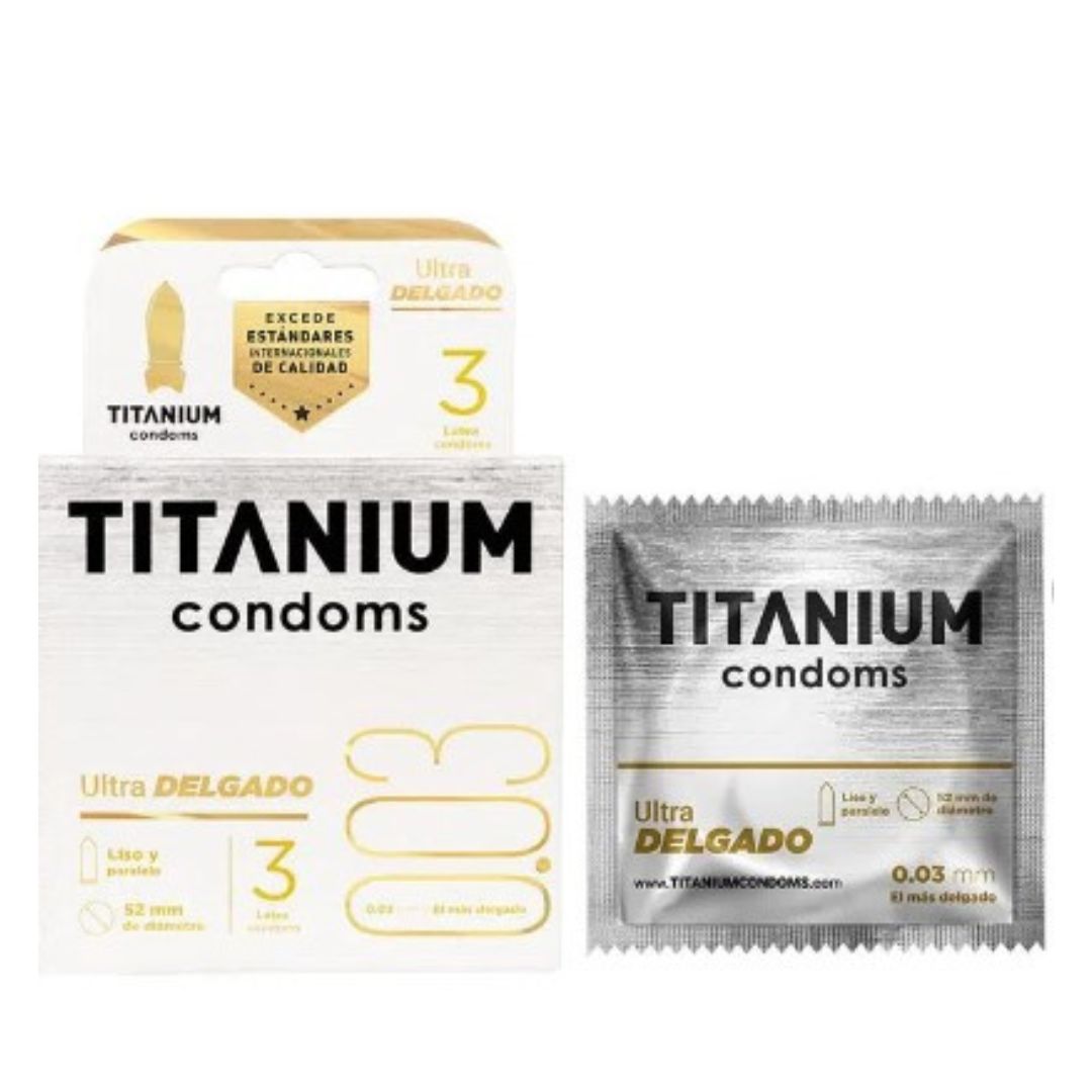 Condoms Titanium Ultra Delgado X3-Salvaje Sex Store