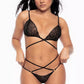 Conjunto negro con abertura/Lingerie