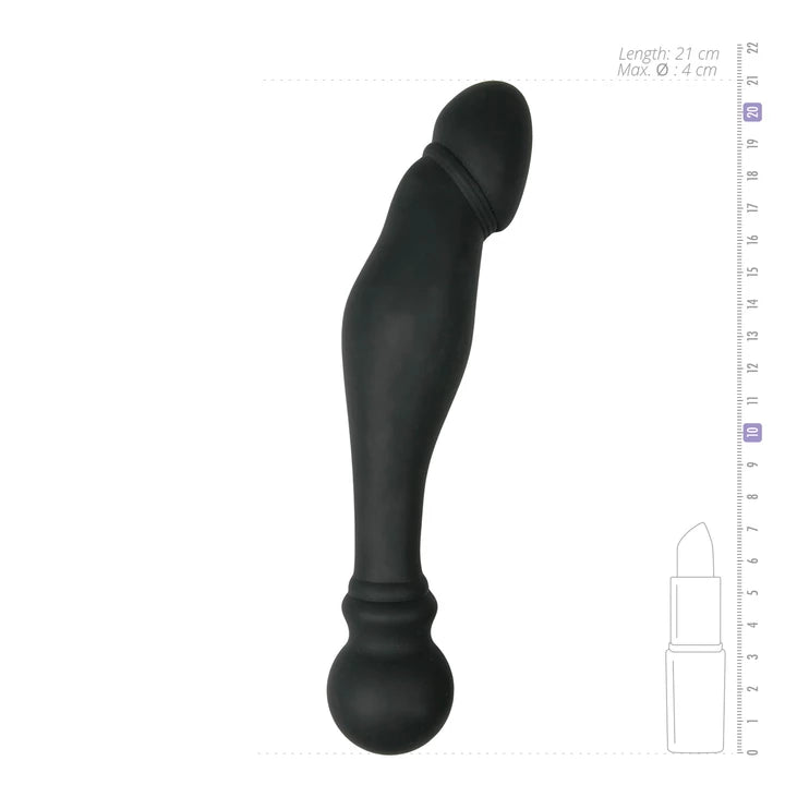 Dildo En Silicona Negro Curvo 21 cm- Salvaje Sex Store - Salvaje Sex Store-sex-shop-bogota