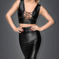 Handmade Top y Falda tipo cuero-Top y falda negra 