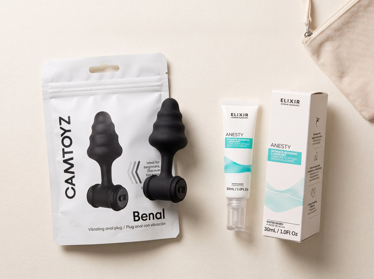 Kit Sensorial Benal: Plug Anal con Vibración y Elixir Desensibilizante Anesty 🌹✨
