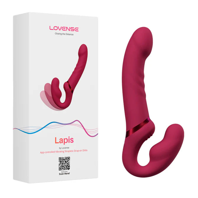 Lovense Lapis Dildo strapless flexible de doble extremo con vibración-Dildo con vibrador