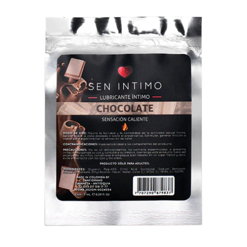 Lubricante Caliente Sachet Chocolate 7m-Salvaje Sex Store