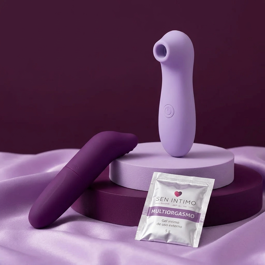 Combo de Placer – Succionador Flirty Oh!lala + Bala Vibradora Lirio + Gel Multiorgasmo