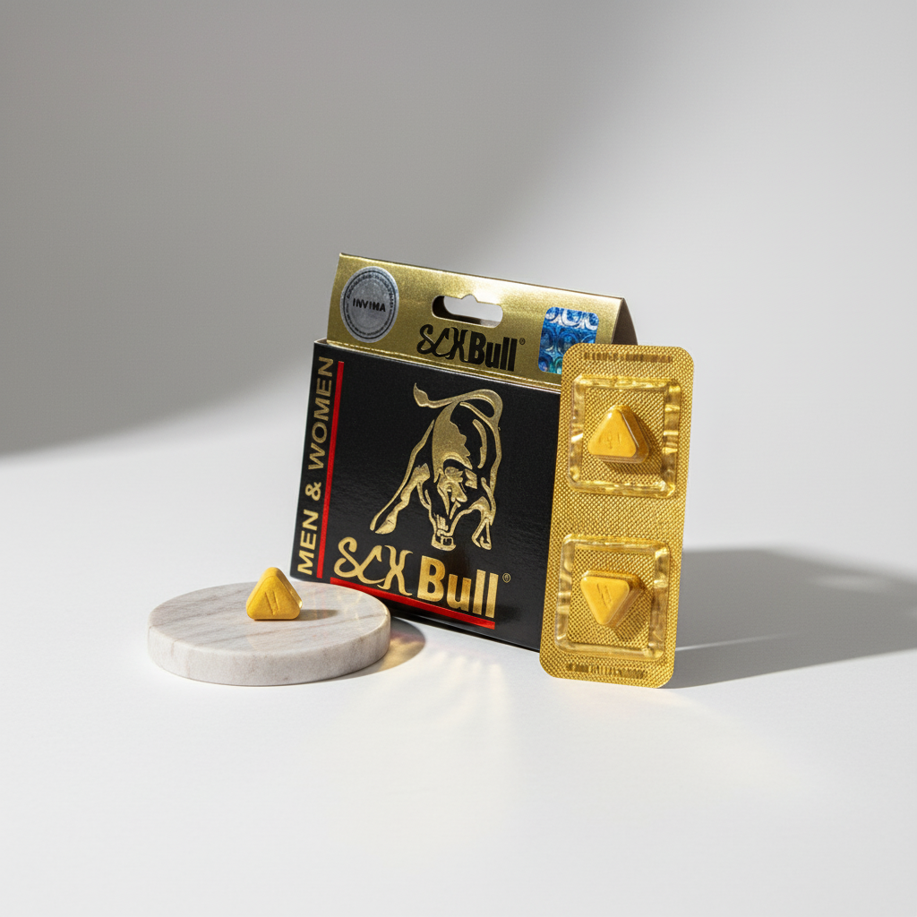 Ángulo alternativo SCX Bull tabletas premium fondo claro elegante Bogotá