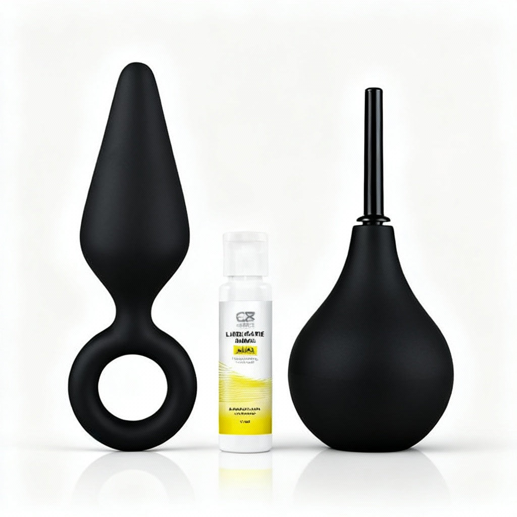 Kit Anal Premium - Plug + Lubricante Desensiblilzsante + Ducha | Experiencia Completa