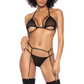 Conjunto de 3 pieza negro (halter Top-Botton and Garter Belt) SM-lenceria-Salvaje Sex Store