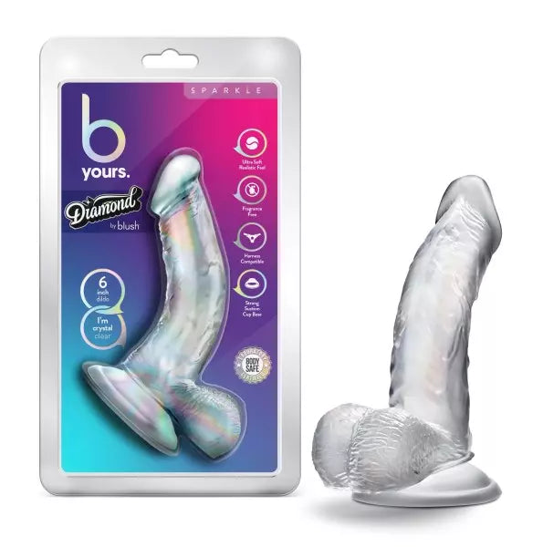 Dildo Diamond Transparente de 6"-Salvaje Sex Store