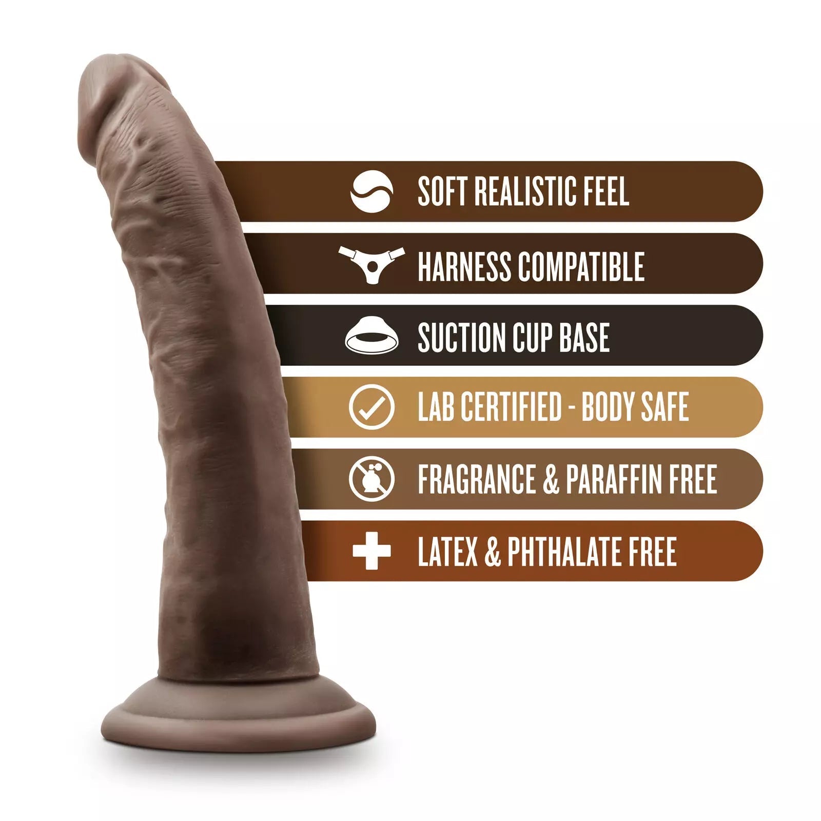 Dildo Dr Skin Chocolate 7”-Juguetes Sexuales, Dildo-Salvaje Sex Store