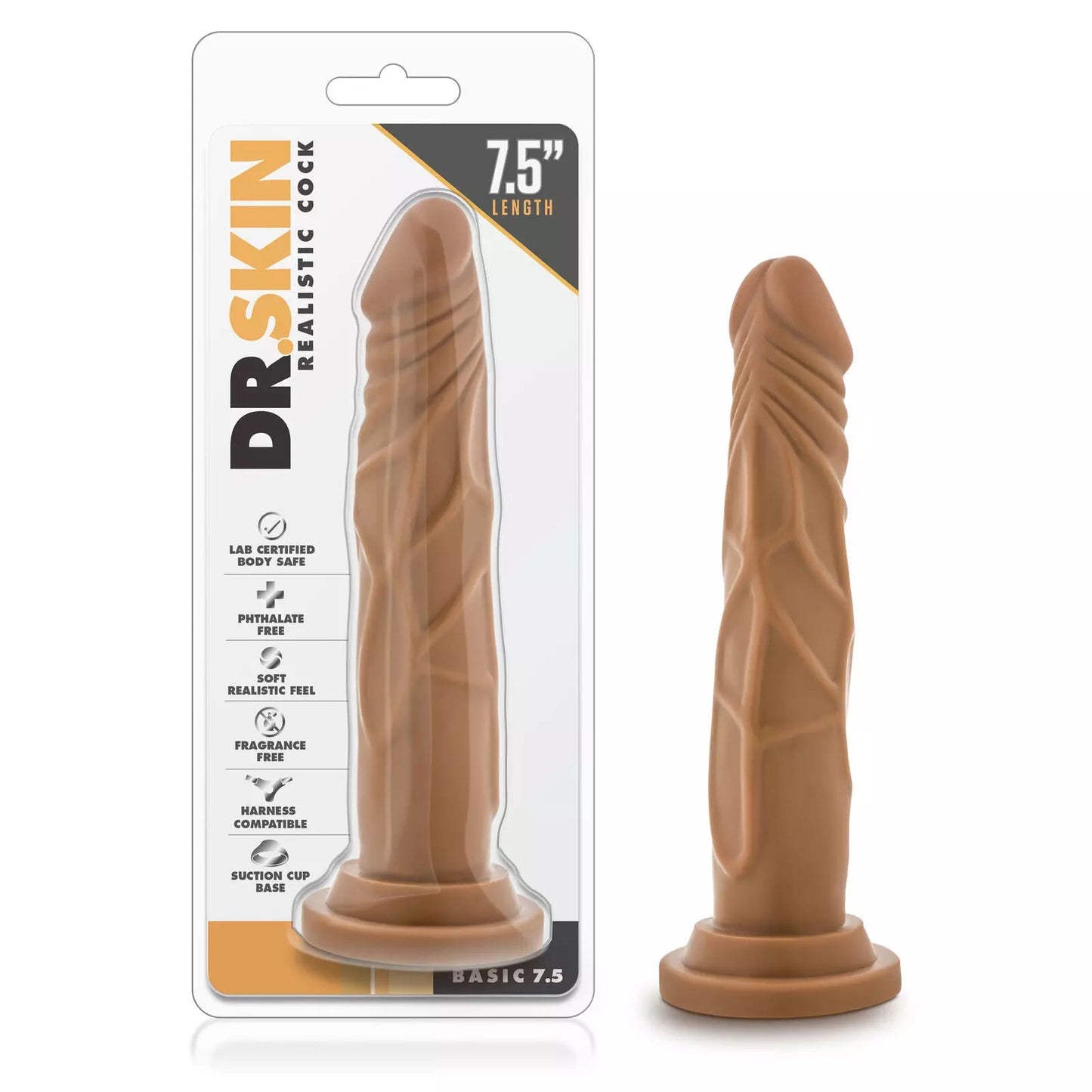 Dr. Skin - Realistic Cock - Basic 7.5 - Mocha-Dildos-Salvaje Sex Store