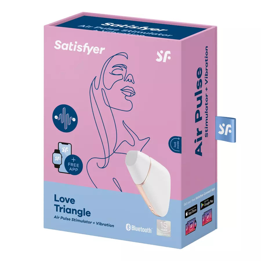 Succionador clítoris Satisfyer Love Triangle Blanco con App y Air Pulse-Salvaje Sex Store